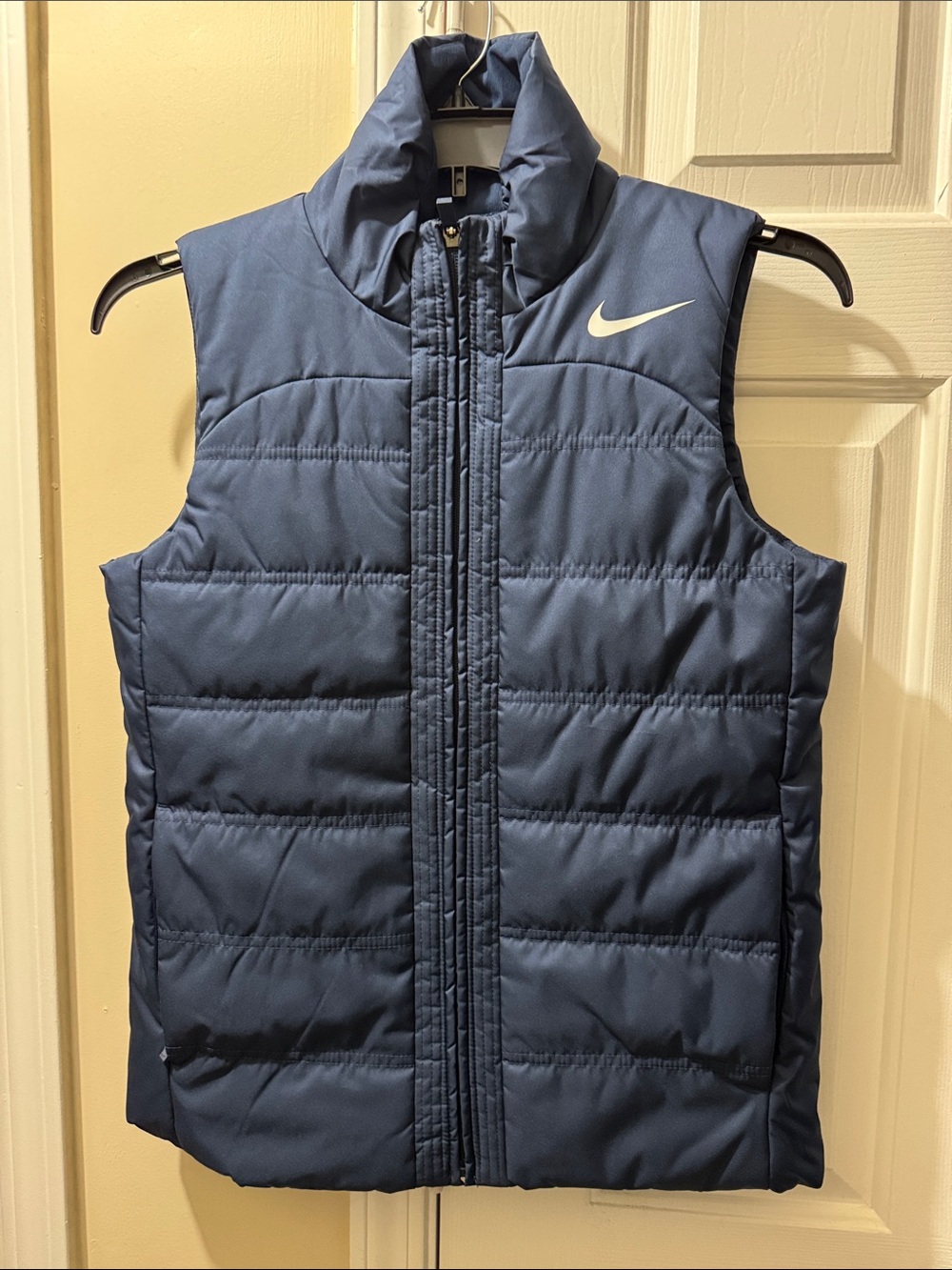 Nike Men's Dark Blue Quilted Puffer Vest with Swoosh